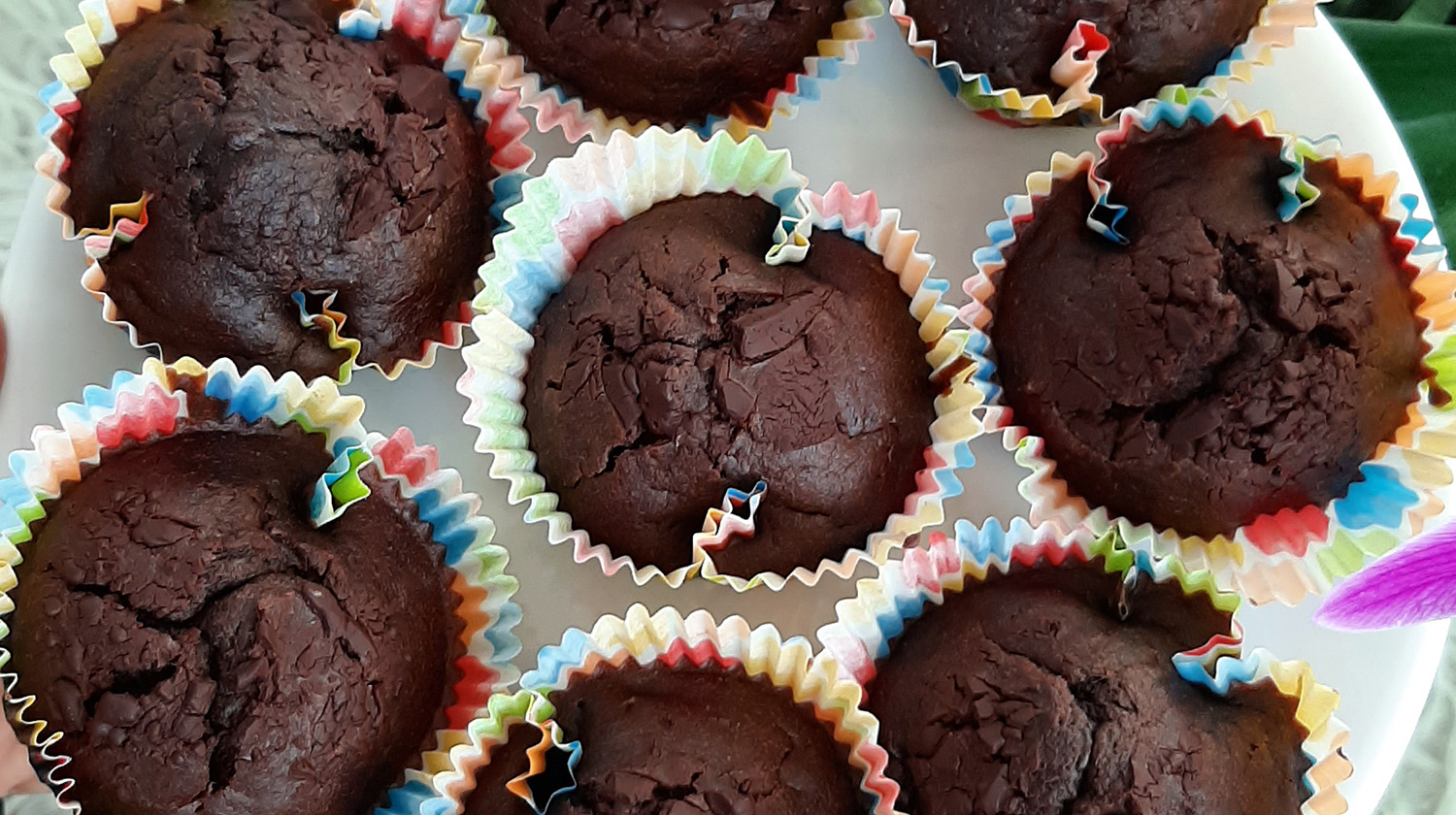 Vláčné čokoládové muffiny