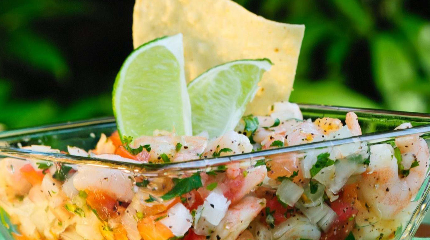 Ceviche z mořského vlka a krevet