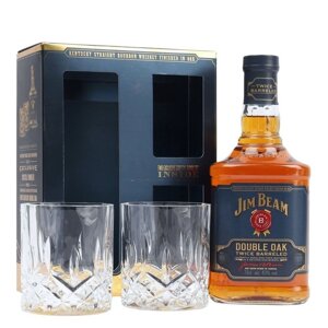 Jim Beam Double Oak + 2 sklenice