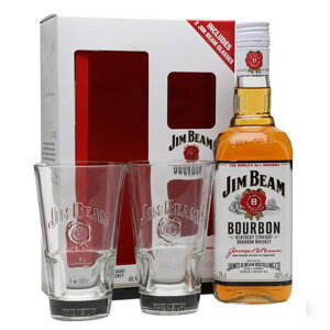 Jim Beam White Label + 2 sklenice