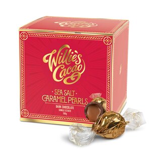 Willie’s Cacao Sea Salt Caramel Pearls Dark Chocolate