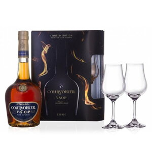 Courvoisier VSOP + 2 sklenice na stopce