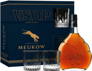 Meukow VSOP + 2 sklenice