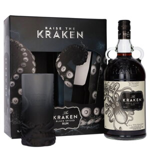 Kraken Black Spiced Rum 1 l + sklenice