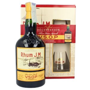 Rhum J.M VSOP + 2 sklenice