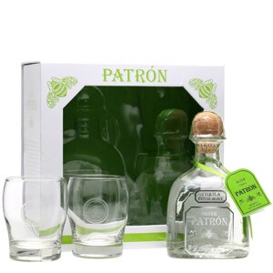 Patrón Silver + 2 sklenice