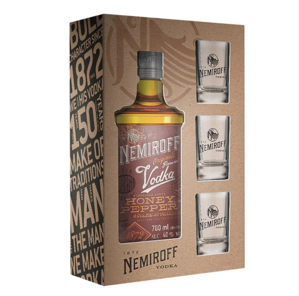 Nemiroff Honey Pepper Vodka + 3 sklenice