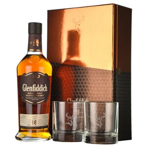 Glenfiddich 18 Years Old + 2 sklenice