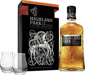 Highland Park 12 Years Old Viking Honour + 2 skla
