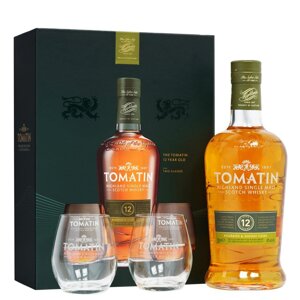 Tomatin Aged 12 Years Bourbon & Sherry Casks + 2 skleničky