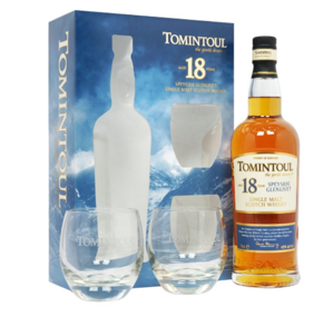 Tomintoul Aged 18 Years + 2 sklenice