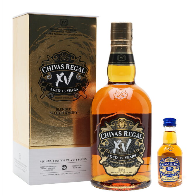 Chivas Regal Aged 15 Years & Gold Signature 18 Years 0,05 l