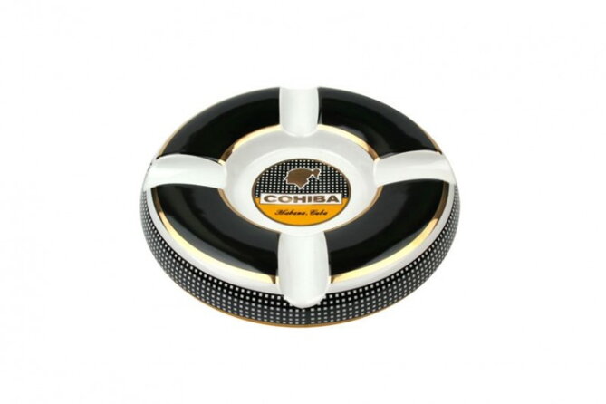 Cohiba popelník kulatý černá-bílá