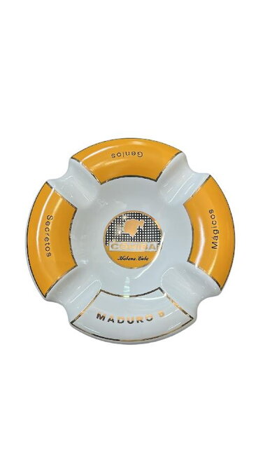 Cohiba popelník kulatý žlutá-bílá