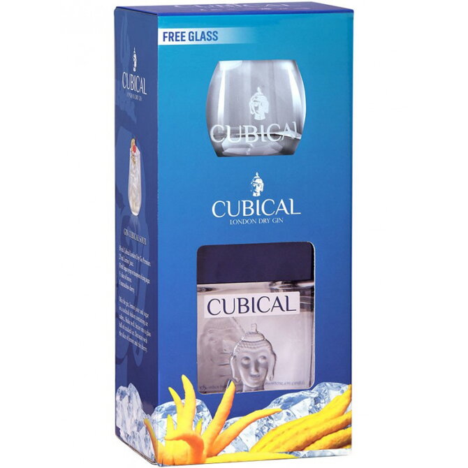Gin Cubical Premium London Dry + sklenice