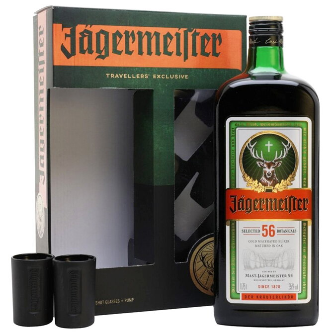 Jägermeister Travellers’ Exclusive 1,75 l + 2 sklenice