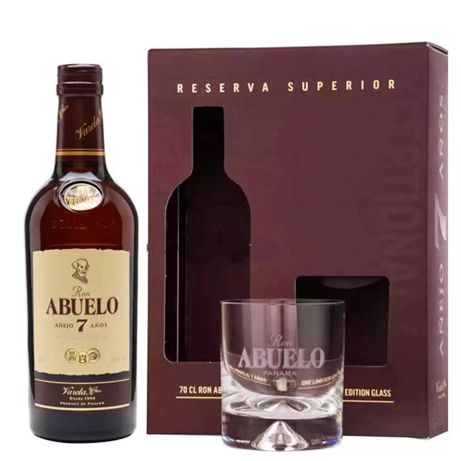 Ron Abuelo Añejo 7 Años + sklenice