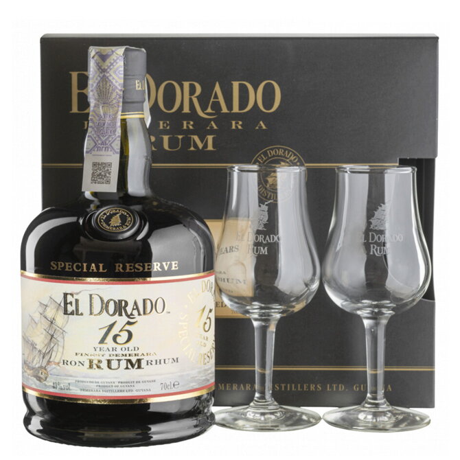 El Dorado Special Reserve 15 Year Old + 2 sklenice