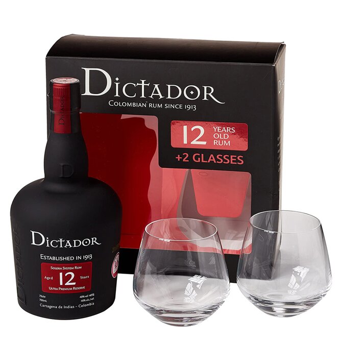Dictador Aged 12 Years + 2 sklenice