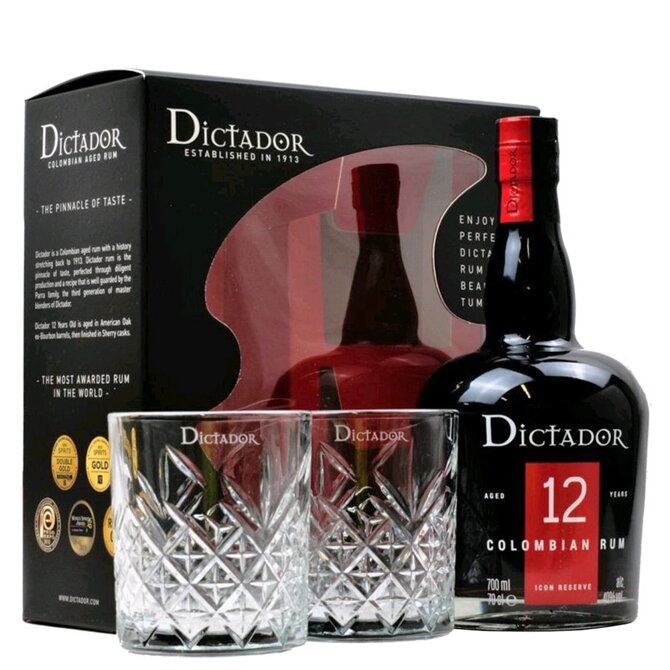 Dictador Aged 12 Years + 2 sklenice