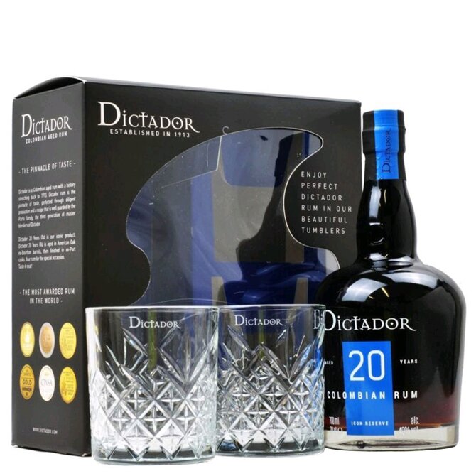 Dictador Aged 20 Years + 2 sklenice