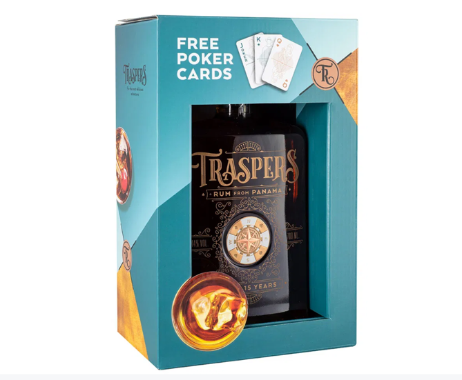 Traspers Panama Rum 15 Years Old + Hrací karty