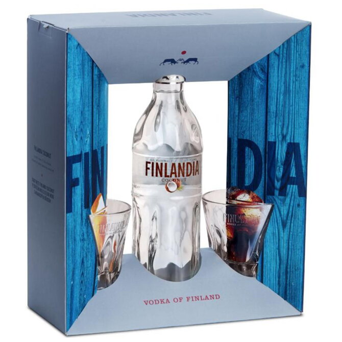 Finlandia Coconut 0,7 l + 2 sklenice