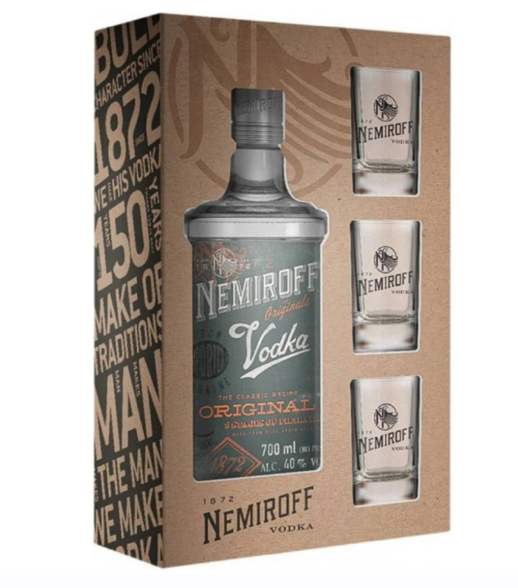 Nemiroff Original Vodka + 3 sklenice