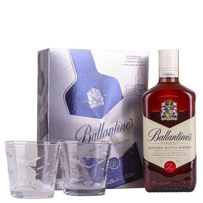 Ballantine’s Finest + 2 sklenice